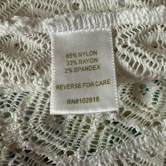 Garnet Hill White Knitted Lace Swim Coverup Dress Cotton Rayon Blend Size Small - Picture 4 of 4